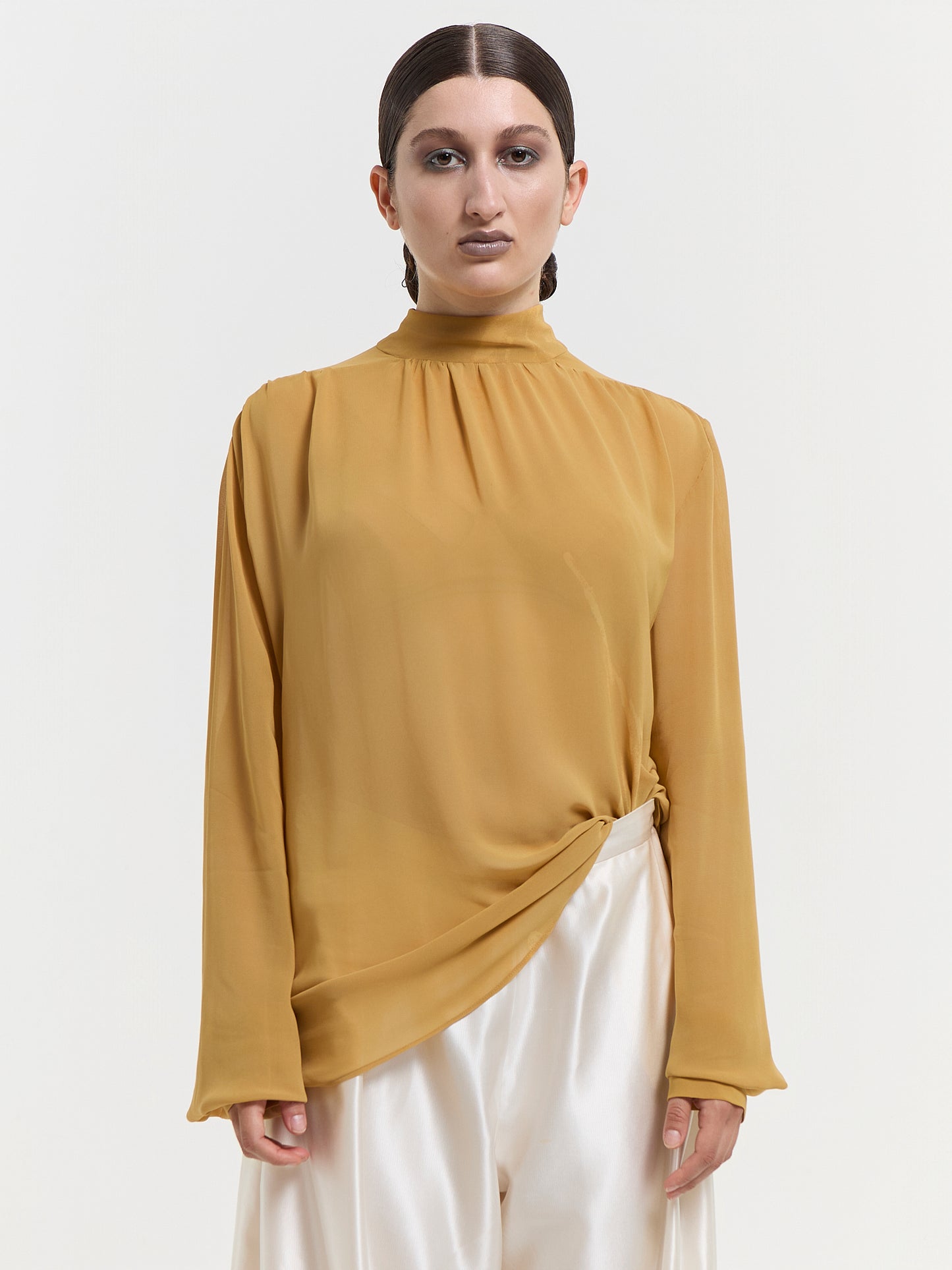 Mustard Tie Blouse