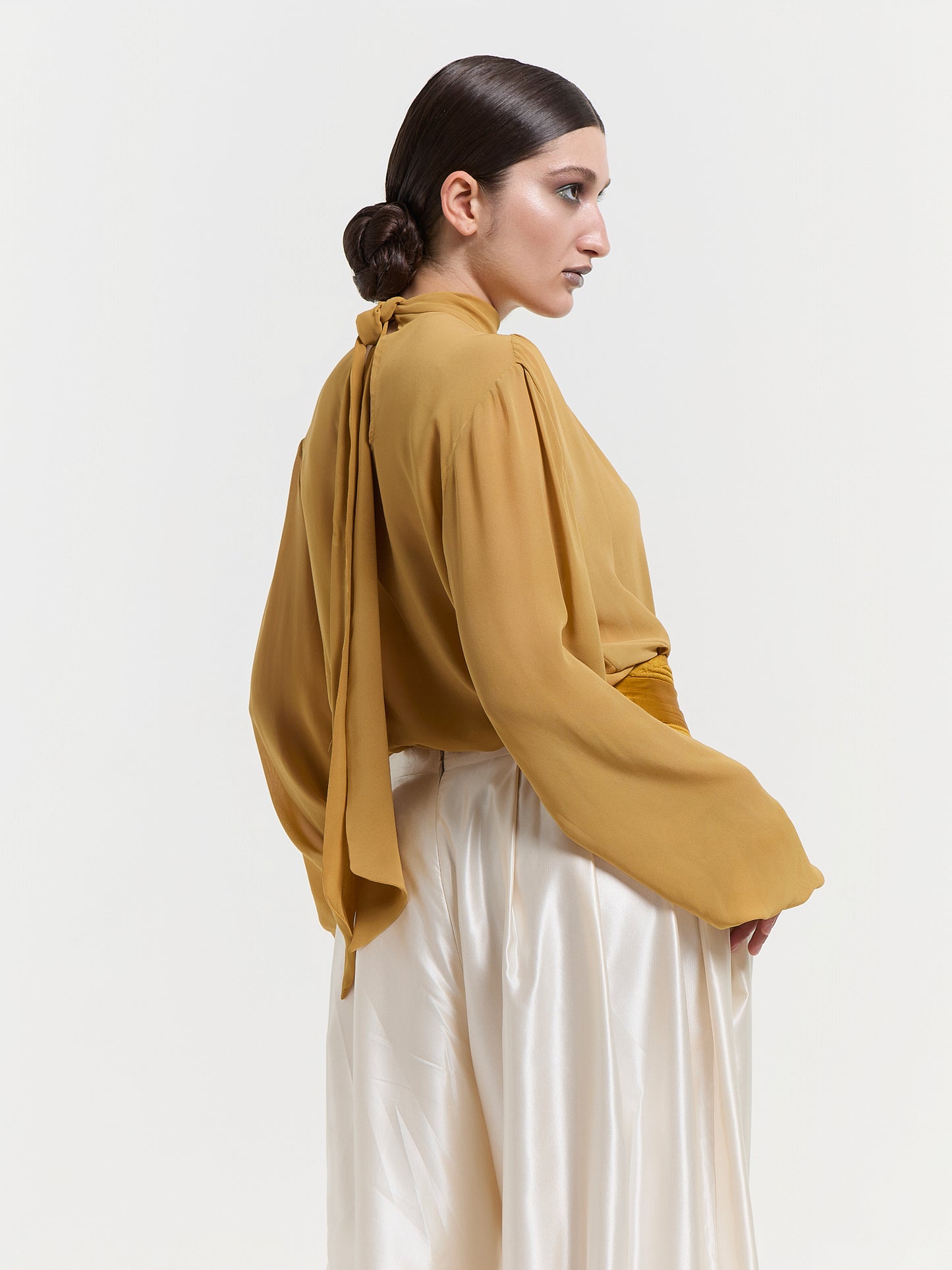 Mustard Tie Blouse
