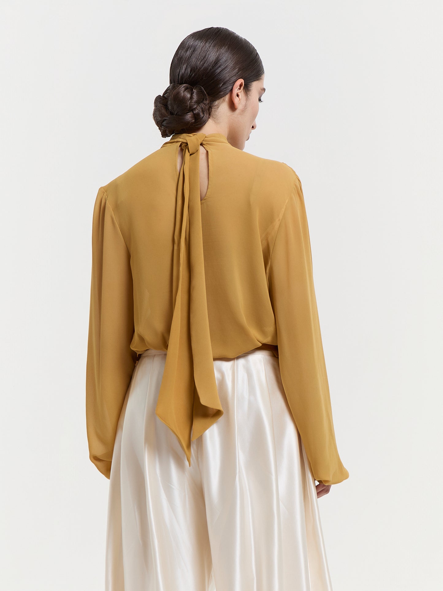 Mustard Tie Blouse
