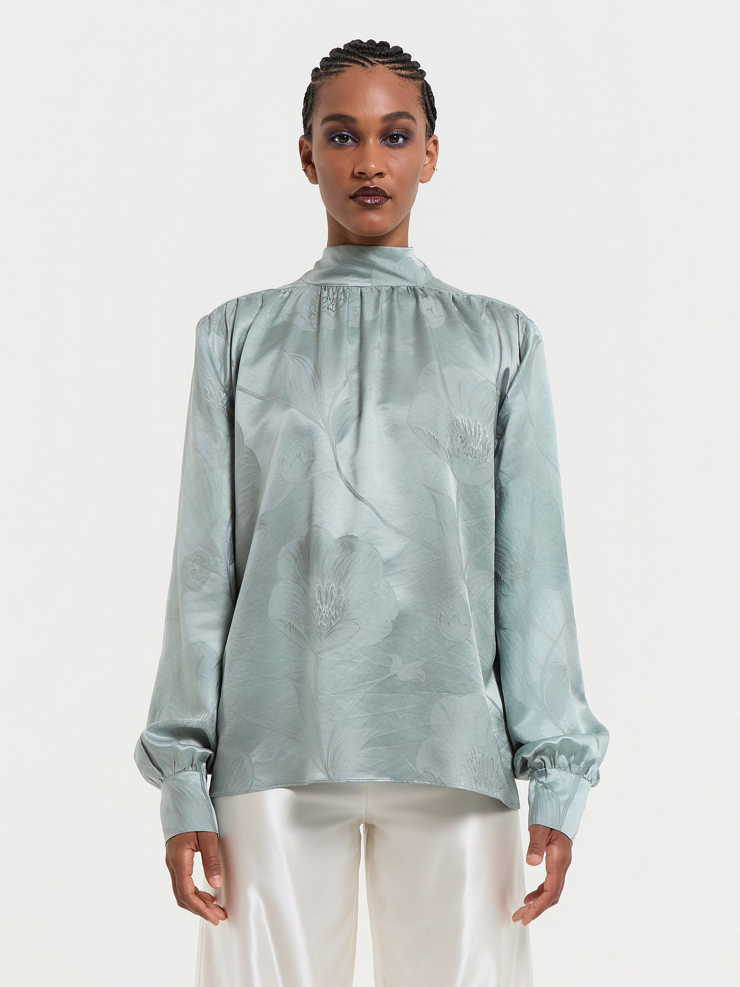 Mint Tie Blouse