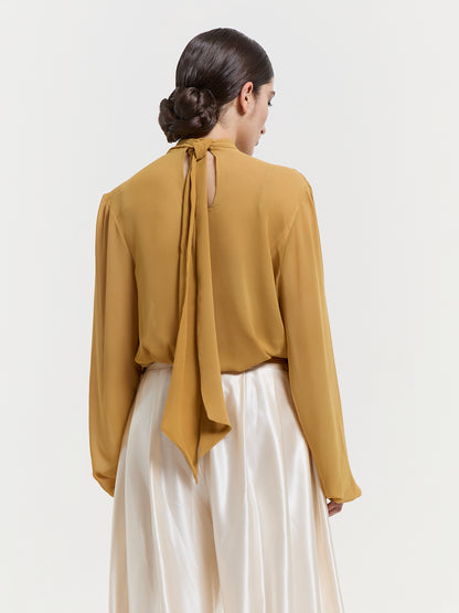 Mustard Tie Blouse