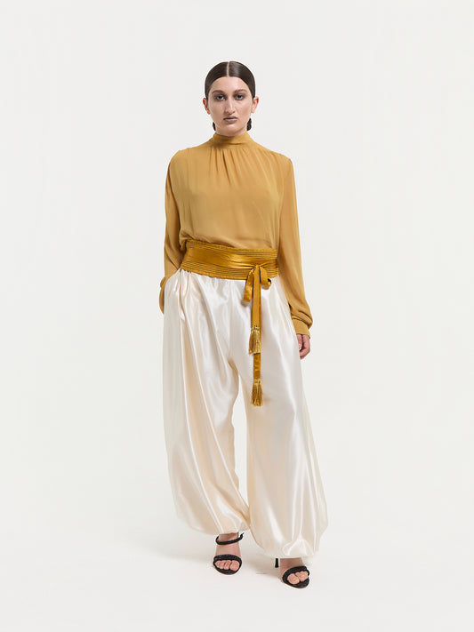 Mustard Tie Blouse
