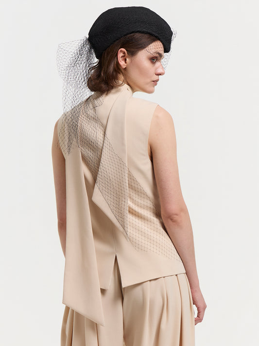 Black Veiled Crew Hat