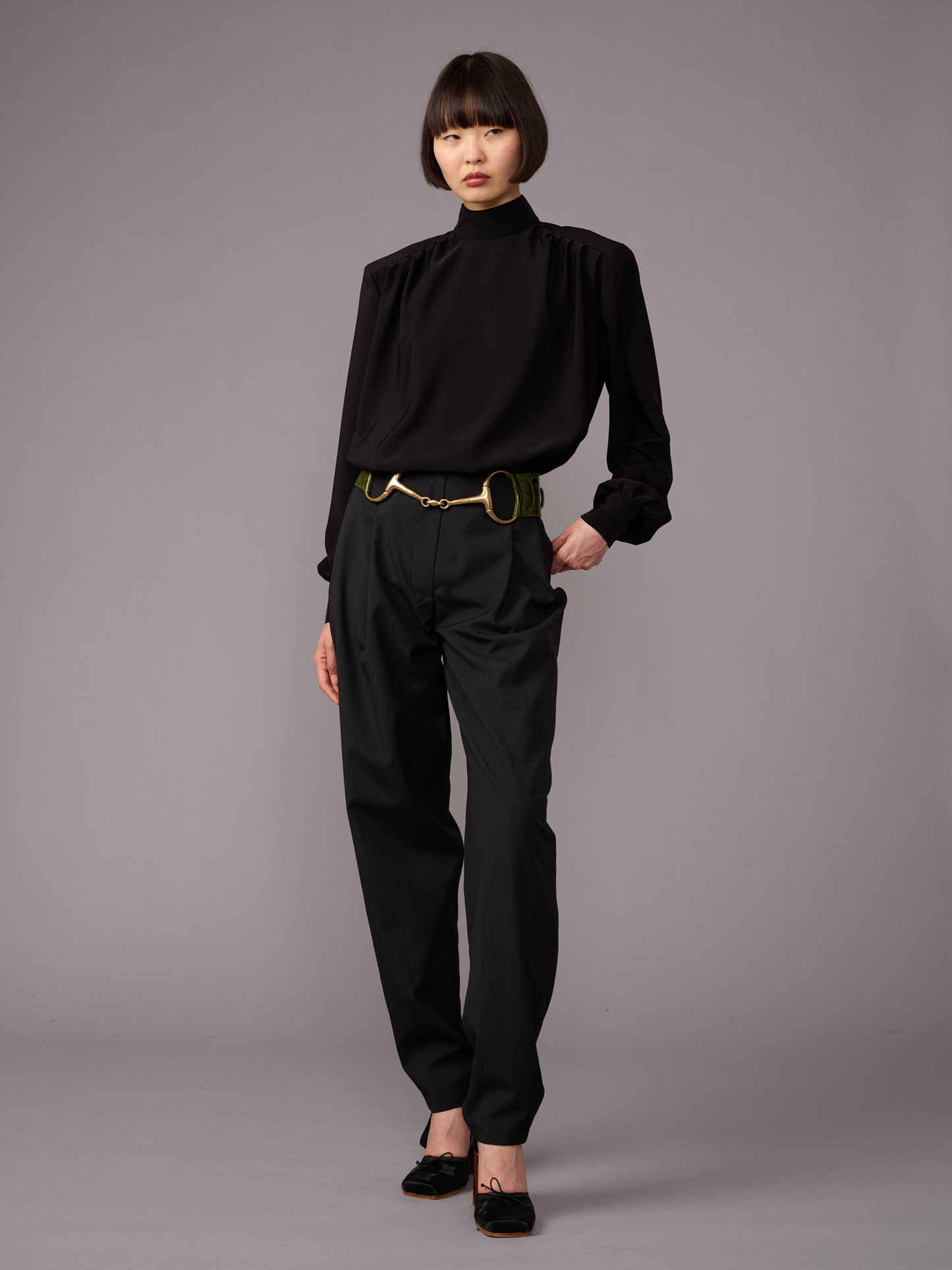 Black Wool Trousers
