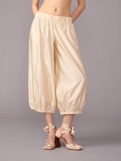 Cream Silk Long Bloomers