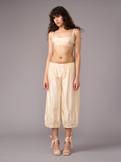 Cream Silk Long Bloomers