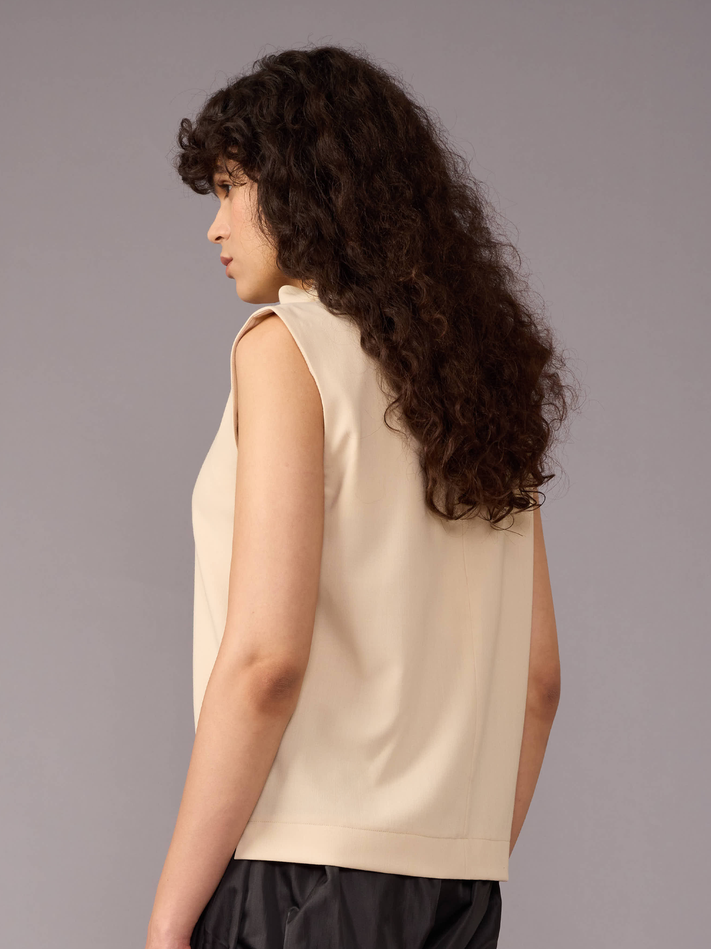 Cream Boxy Top