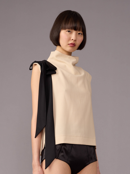Cream Boxy Top