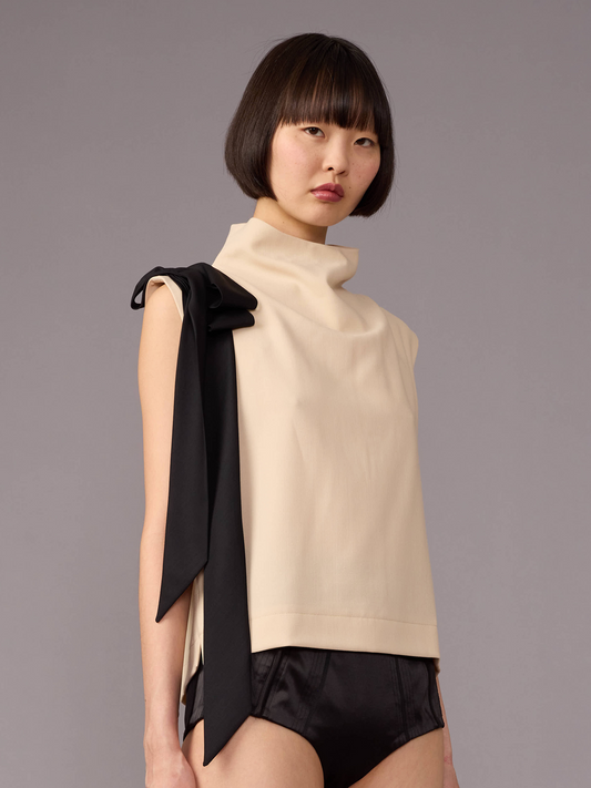 Cream Boxy Top