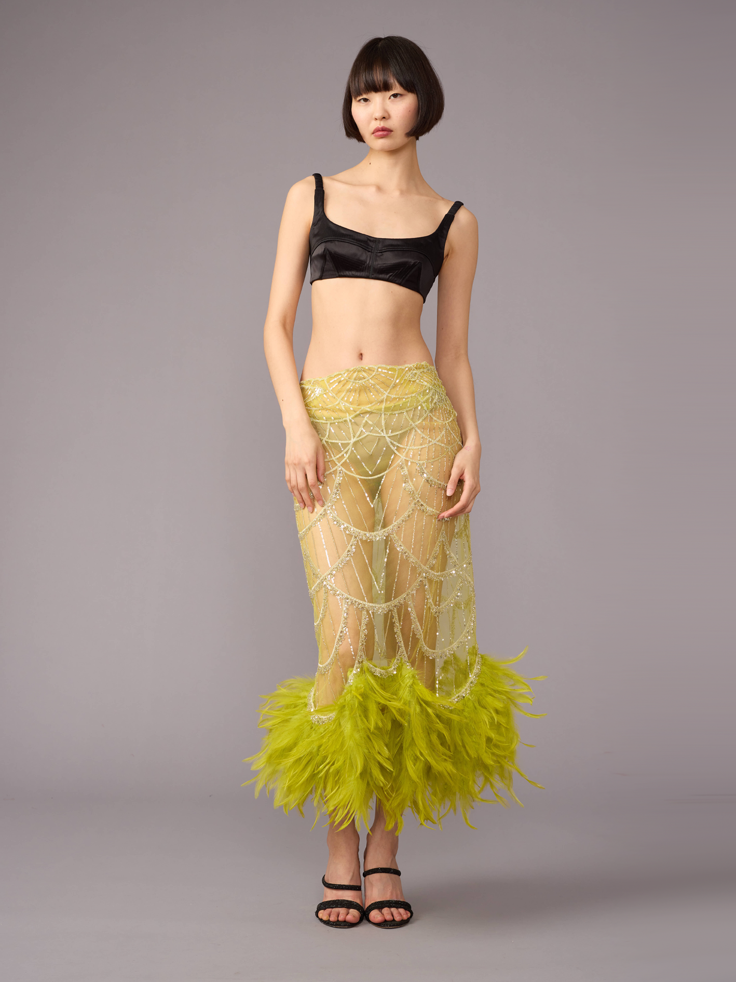Lime Feather Skirt