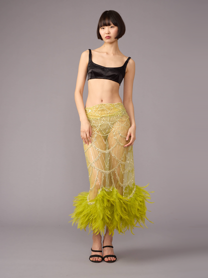 Lime Feather Skirt