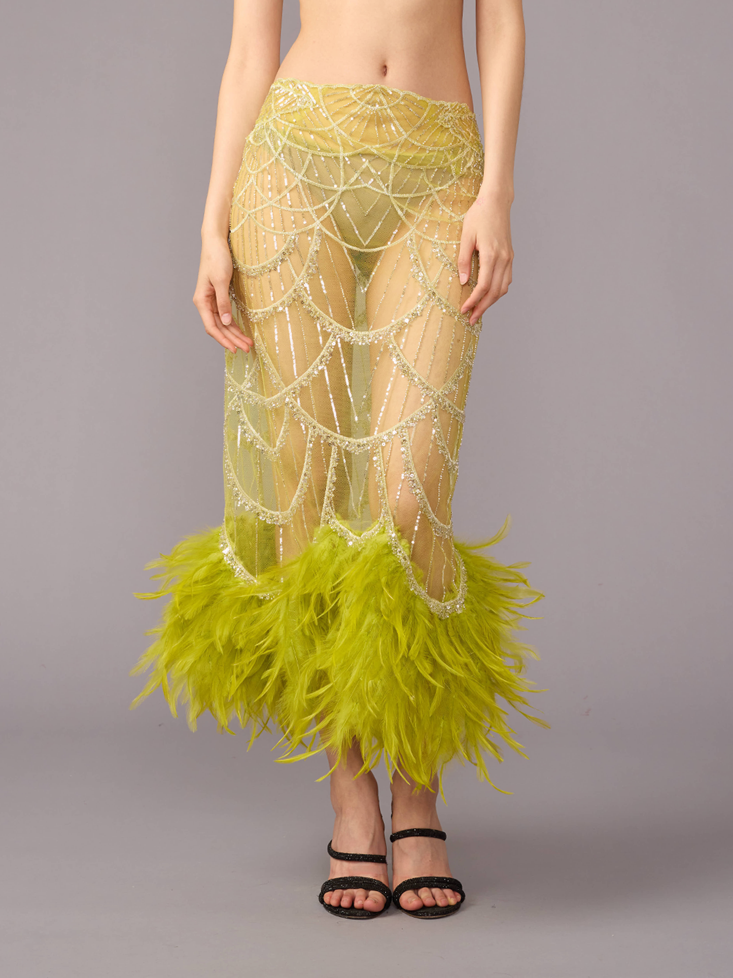 Lime Feather Skirt