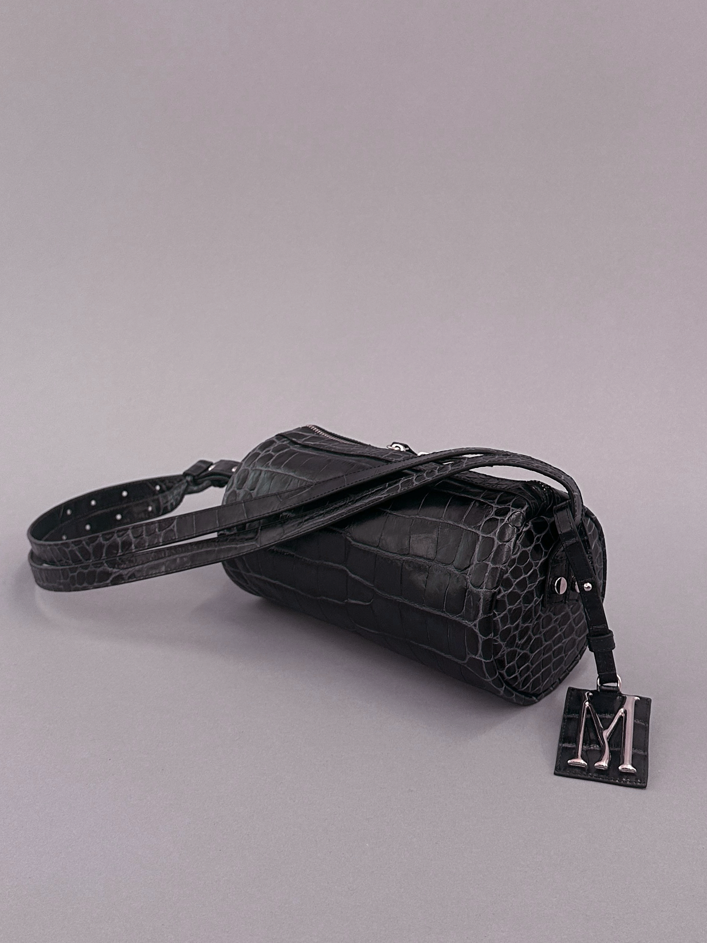 Mini Charcoal Bowling Bag