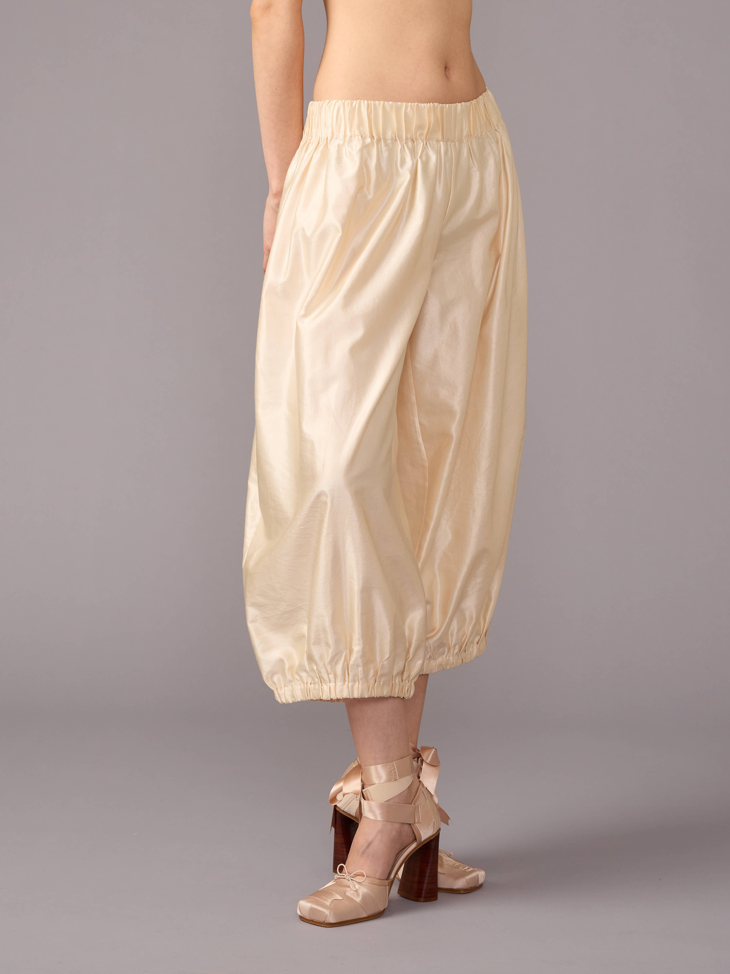 Cream Silk Long Bloomers