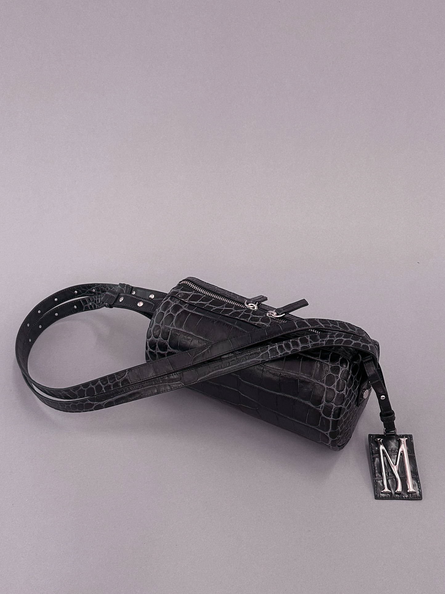Mini Charcoal Bowling Bag