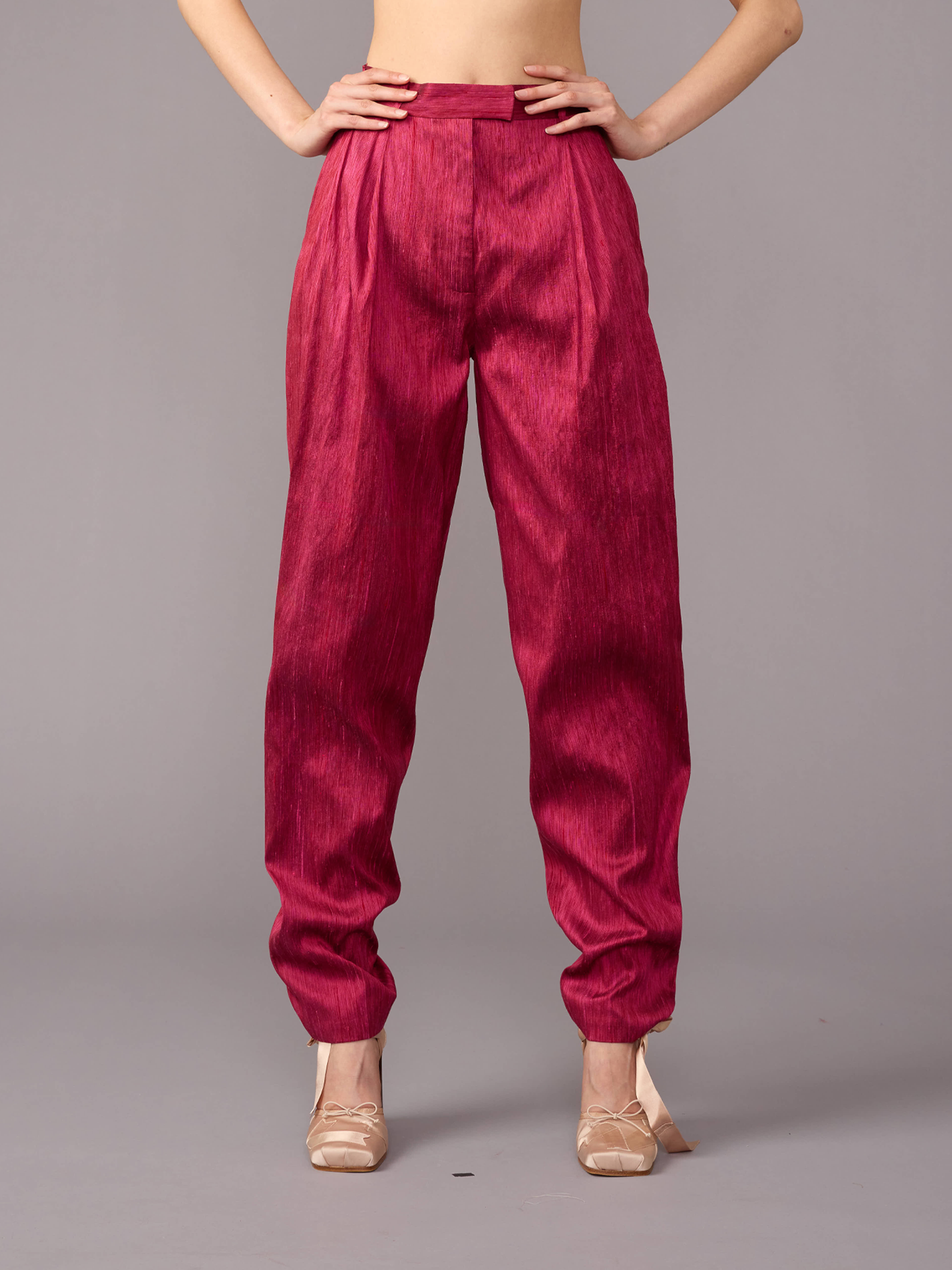Silk Fuchsia Trousers